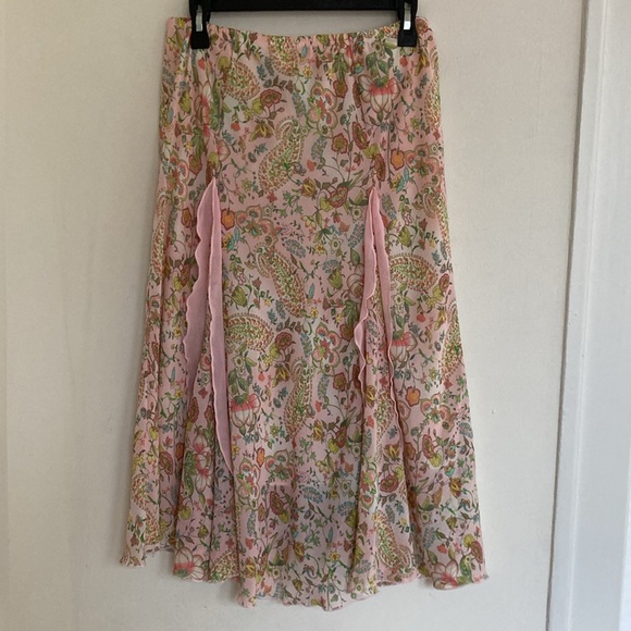 No Boundaries Paisley Festival Coquette Cottagecore Maxi Slip Skirt Size MD - Picture 7 of 12